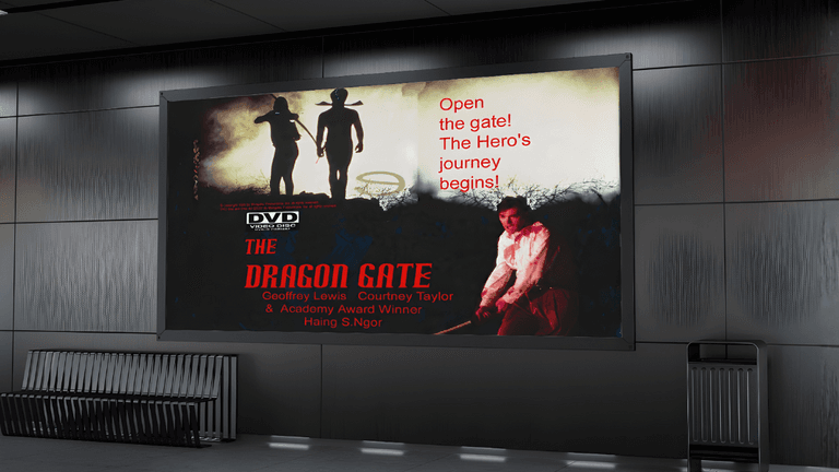 Poster for The Dragon Gate Blu-ray release, featuring a dramatic shot of the hero and a mysterious figure.