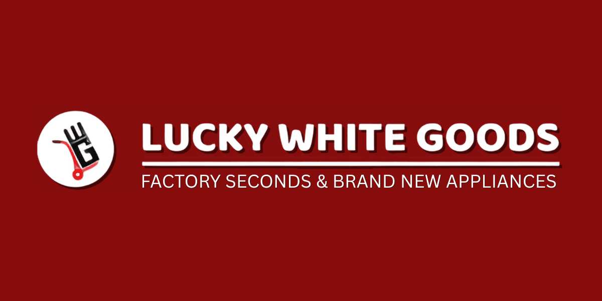 Logo of Lucky White Goods showcasing their commitment to sustainability and affordable appliances through factory seconds and refurbished products.