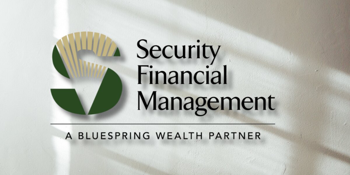 Logo of Security Financial Management, a Bluespring Wealth Partner, reflecting a strategic approach to multi-generational financial planning and legacy building.