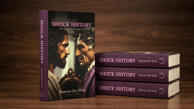 Book cover for *Shock History: The Incredible 300 Year Cycle* by Ramses the Wise.