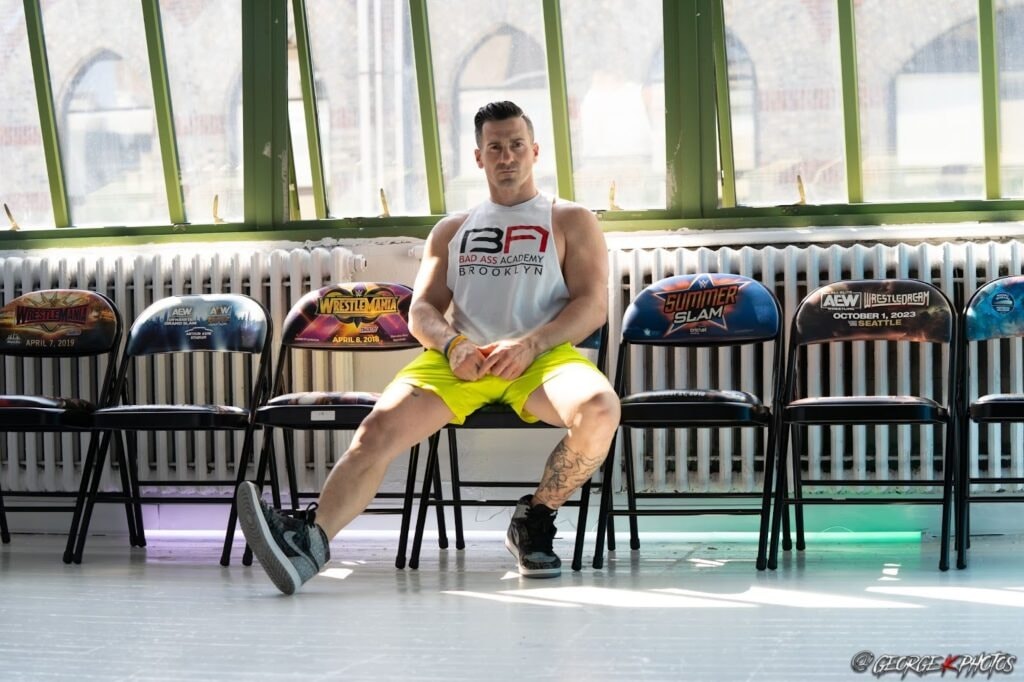 "Anthony Espo leading free fitness classes in the park, building community and strength."