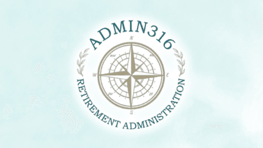 Admin316 logo representing retirement plan administration, offering compliance, cost-effective solutions, and fiduciary protection for businesses and employees.