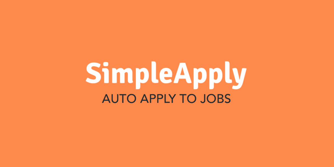 SimpleApply.ai logo with tagline "Auto Apply to Jobs" on orange background.