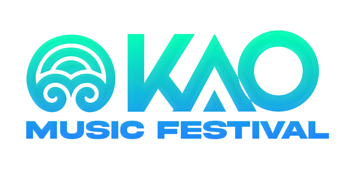 Kao Music Festival logo featuring vibrant colors and a futuristic design.