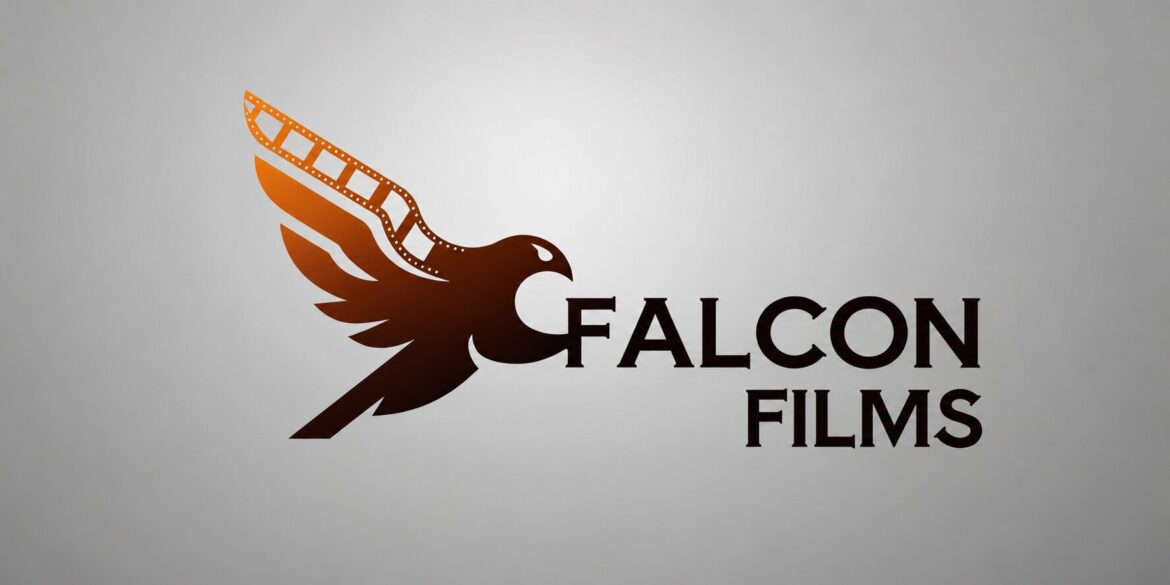 Falcon Films Production logo featuring a stylized falcon with filmstrip wing beside the company name.